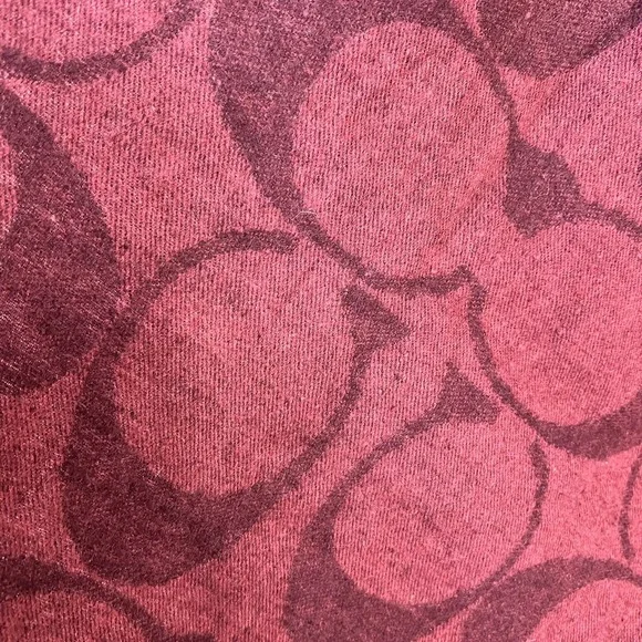 Authentic Coach Red Signature Logo Wool Scarf 10" X 70" - Picture 4 of 5